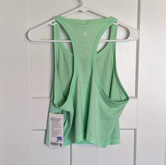 Lululemon NWT Swiftly Tech Cropped Racerback Tank 2.0 - Citra Lime Green sz 14 - Picture 5 of 6